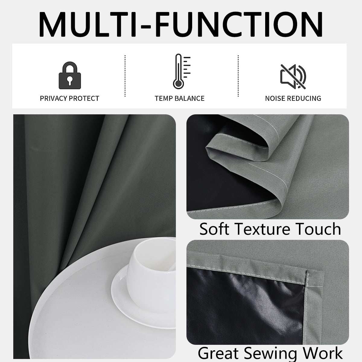 Blackout Curtains 100% Privacy Grommets Bedroom Drapes