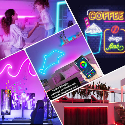 Led Strip Lights: USB RGB Neon LED Strip WiFi 5V - Tuya/Alexa Compatible