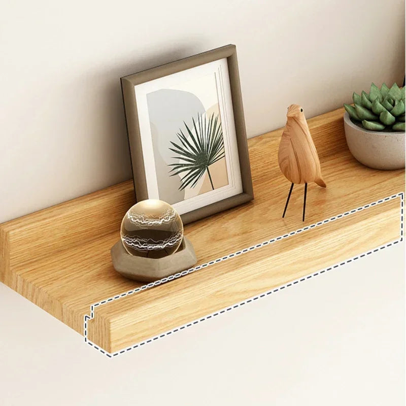 Floating Wooden Shelves: Non-Porous Wall Organizers