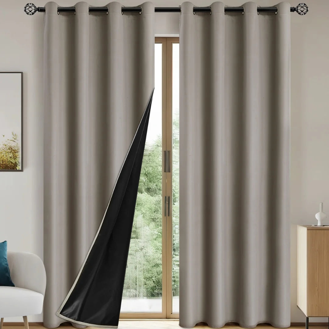 Blackout Curtains 100% Privacy Grommets Bedroom Drapes