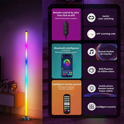 LED RGB Floor Lamp: Remote & App Control Mood Lighting