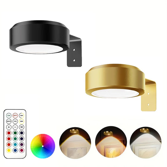 Battery Picture Wall Lamp: Wireless RGB Sconce with Timer