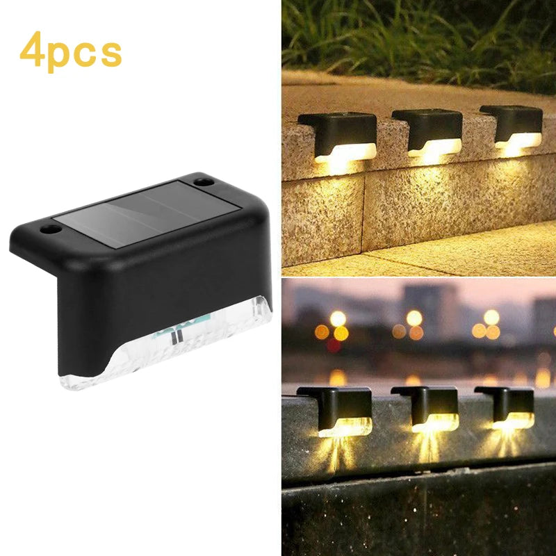 LED Solar Wall Lights - 4Pcs Garden Fence & Deck Lighting