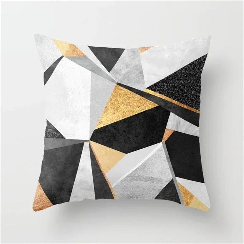 Nordic Geometric Pillow Cover 45x45CM - Black & White Chic