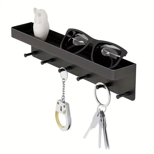 Key Holder Wall Decor: 6-Hook Mail Shelf Organizer