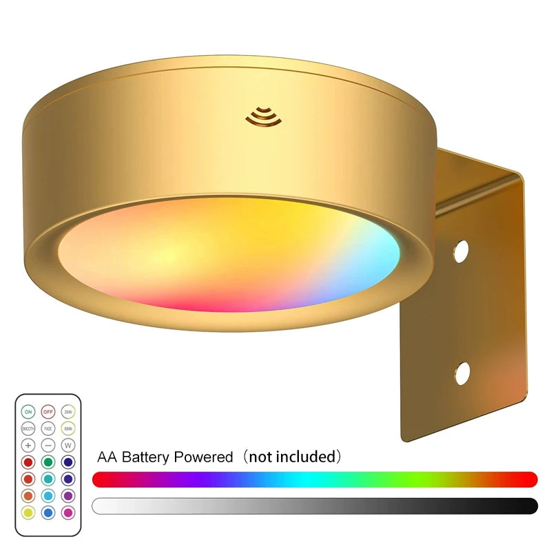 Battery Picture Wall Lamp: Wireless RGB Sconce with Timer