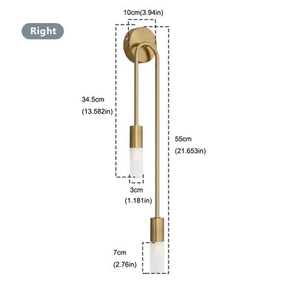 LED Golden Black Light Luxury Wall Lamp Living Room Nordic Modern Minimalist Creative Background Wall Corridor Bedroom Bedside