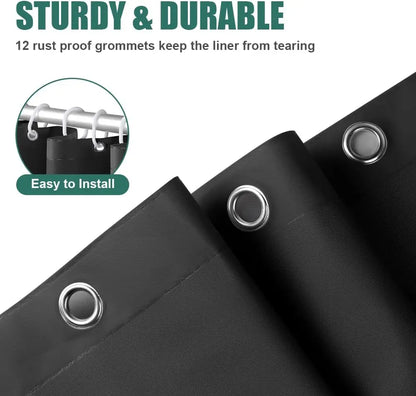 Waterproof Shower Curtain Liner 180x180cm with Magnets