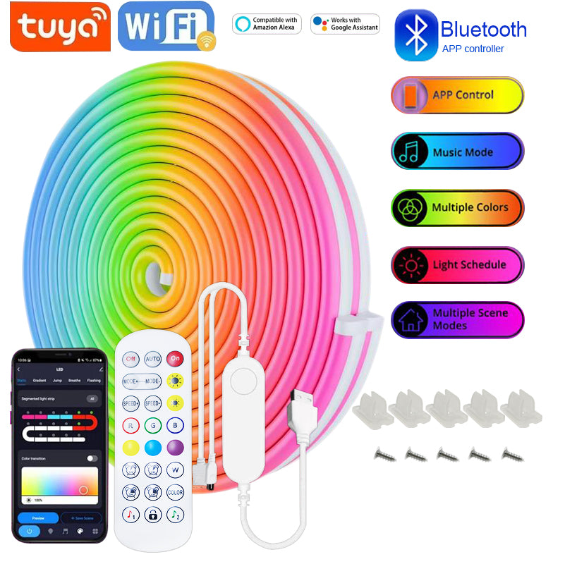 Led Strip Lights: USB RGB Neon LED Strip WiFi 5V - Tuya/Alexa Compatible