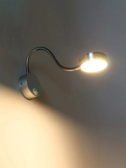 3W LED Gooseneck Reading Wall Lamp Flexible Adjustable With Switch Work Study Wall Mounted 85-265V Bedroom Bedside Night Light
