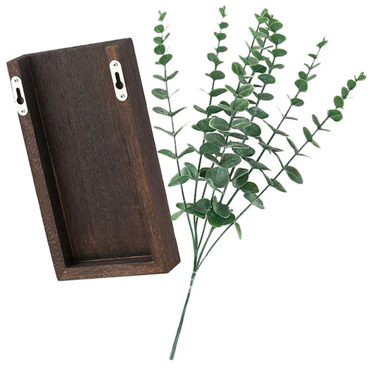 Wooden Flowerpot Basket: Realistic Hanging Door Decor