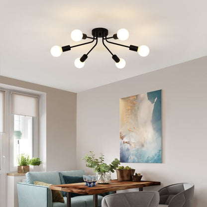 Modern Chandelier: LED Spider Ceiling Light - Black/Gold Nordic Design