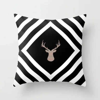 Nordic Geometric Pillow Cover 45x45CM - Black & White Chic