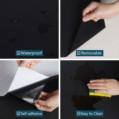100cm Matte Wallpaper Green/White/Black PVC Self-Adhesive for Wall Shelf Liner Table Door Living Room Contact Paper Wall Decor