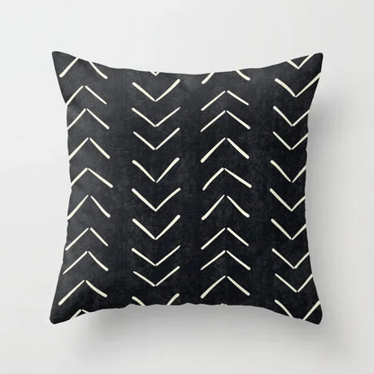 Nordic Geometric Pillow Cover 45x45CM - Black & White Chic