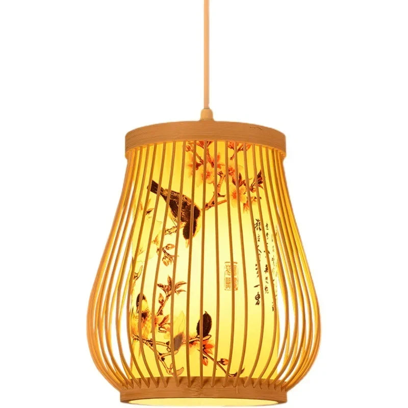 Bamboo Chandelier Chinese Style Room B&B Hotel Living Room New Chinese Style Lantern Hot Pot Restaurant Restaurant Bamboo Lamps