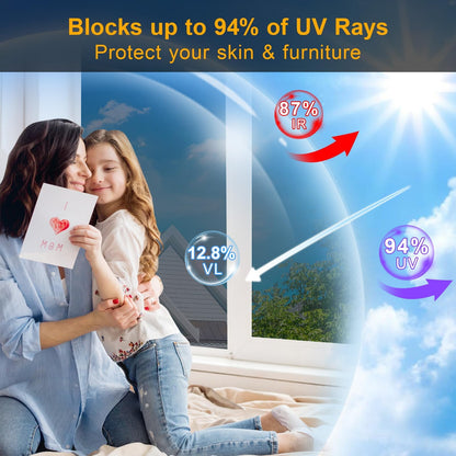One-Way Daytime Privacy Window Film: See Out, Not In Window Tint for Home Reflective Mirror Glass Window Coverings Sun, Heat