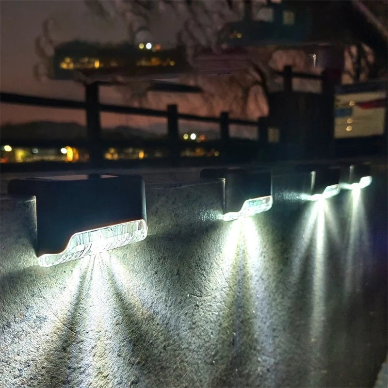 LED Solar Wall Lights - 4Pcs Garden Fence & Deck Lighting