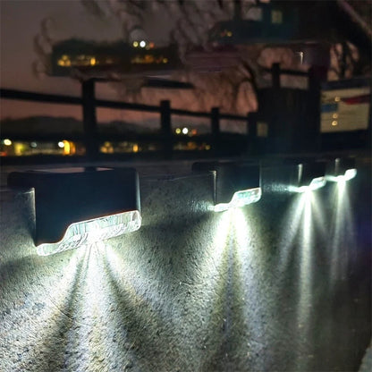 LED Solar Wall Lights - 4Pcs Garden Fence & Deck Lighting