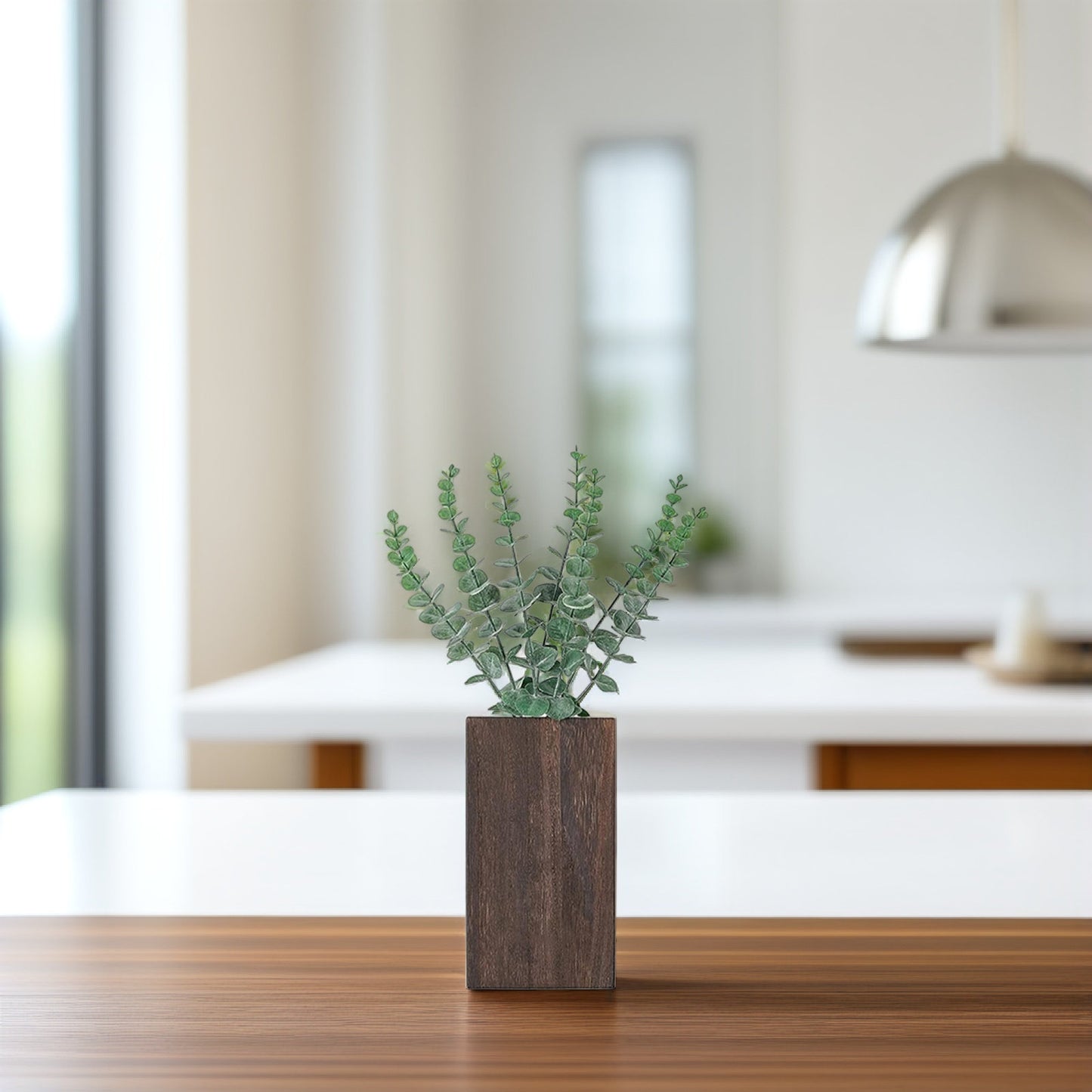 Wooden Flowerpot Basket: Realistic Hanging Door Decor