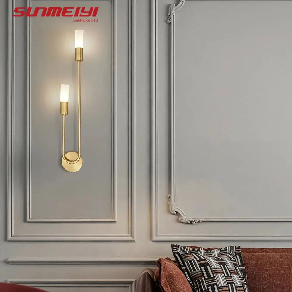 LED Golden Black Light Luxury Wall Lamp Living Room Nordic Modern Minimalist Creative Background Wall Corridor Bedroom Bedside