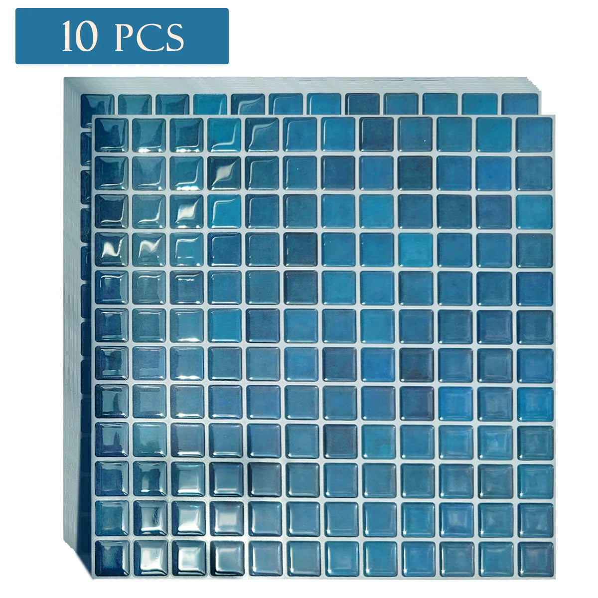 10 PCs Self-Adhesive Wall Tile Kitchen Backsplash  Suitable for Kitchen Wall Decoration Square 10.5" x 10.5" 3D Mosaic Style