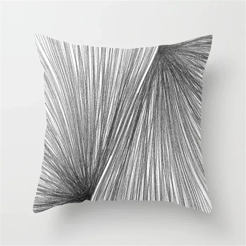 Nordic Geometric Pillow Cover 45x45CM - Black & White Chic
