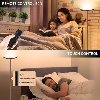 Super Bright LED Floor Lamp 36W 3600L - Remote & Dimmable