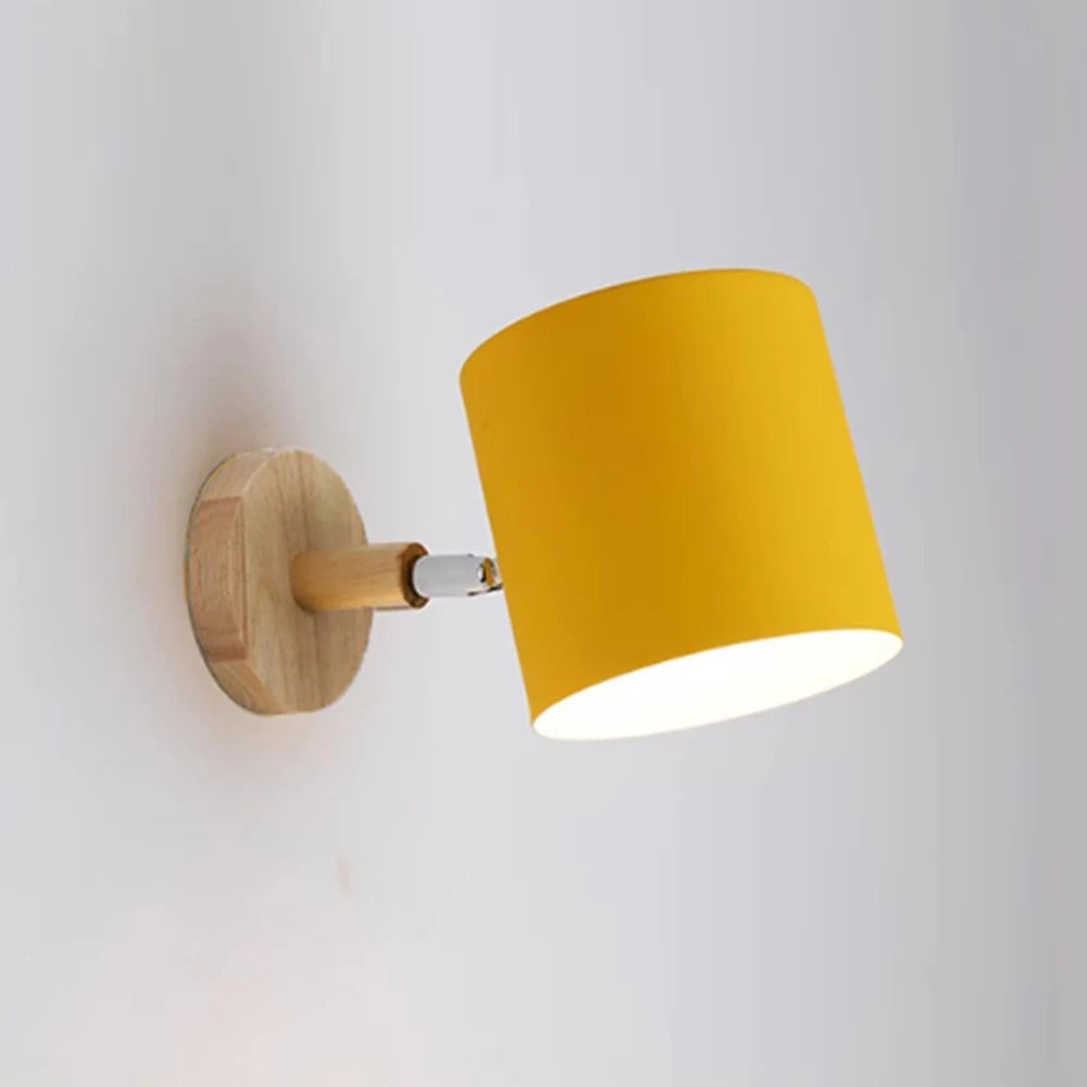 Wall Lamp: Nordic Solid Wood LED Wall Sconce - Minimalist Bedroom Light