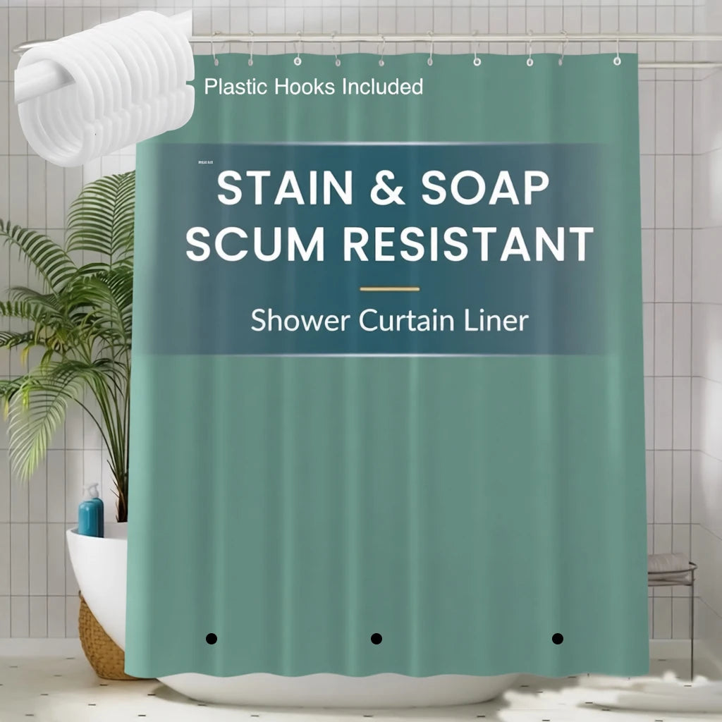 Waterproof Shower Curtain Liner 180x180cm with Magnets