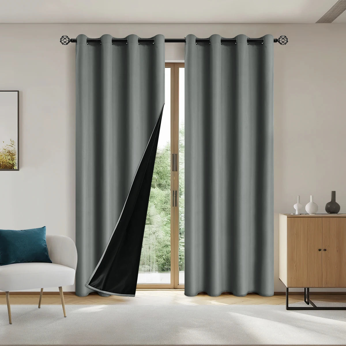 Blackout Curtains 100% Privacy Grommets Bedroom Drapes