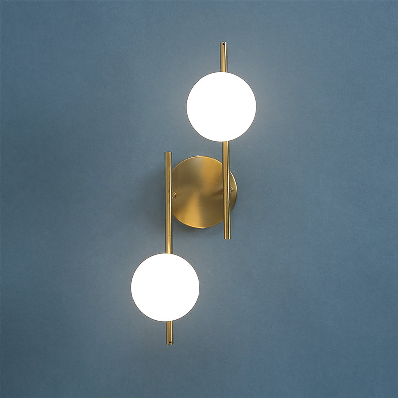 LED Wall Lamps - Modern, Golden & Milky Glass Design