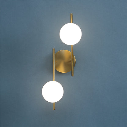 LED Wall Lamps - Modern, Golden & Milky Glass Design