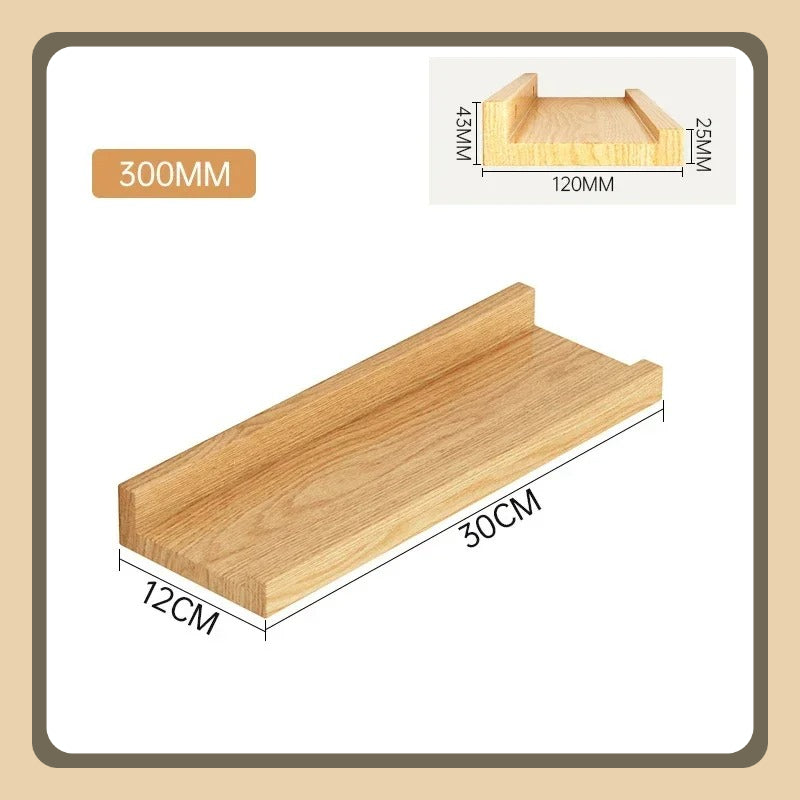 Floating Wooden Shelves: Non-Porous Wall Organizers