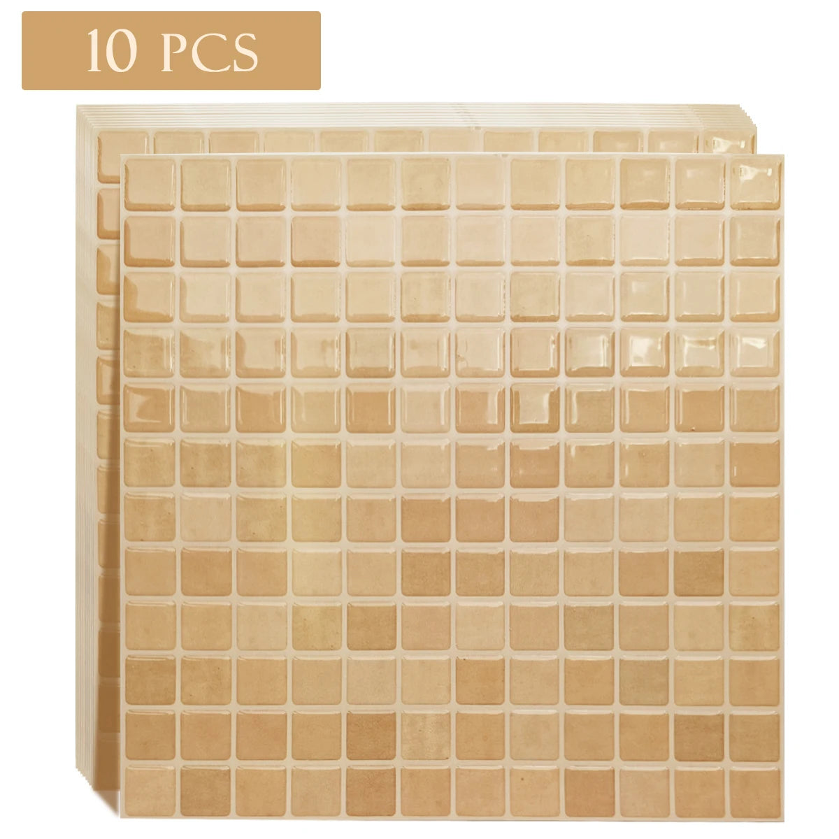 10 PCs Self-Adhesive Wall Tile Kitchen Backsplash  Suitable for Kitchen Wall Decoration Square 10.5" x 10.5" 3D Mosaic Style