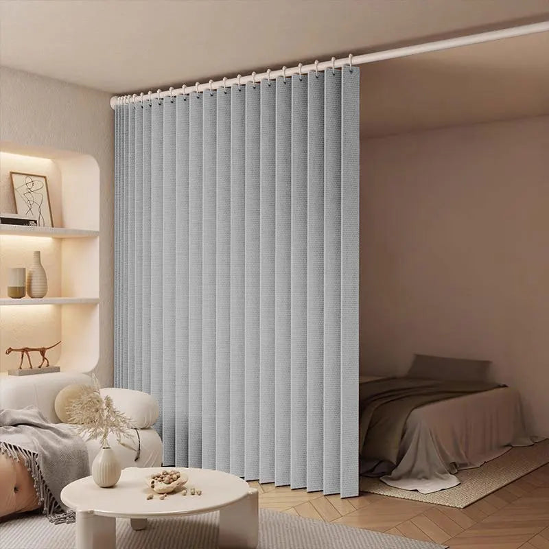 Simple Light Filtering Room Divider Curtain Partition for Living Room Bedroom Privacy Sheer Fabric Translucent