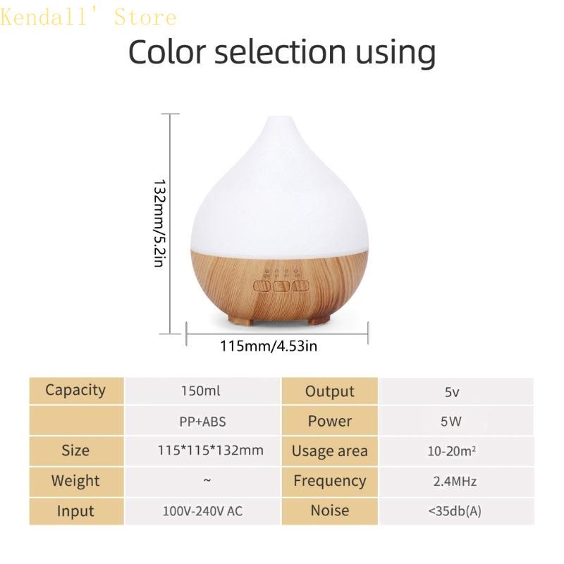 Essential Oil Diffuser 150ML - Quiet Ultrasonic, Auto Shut Off