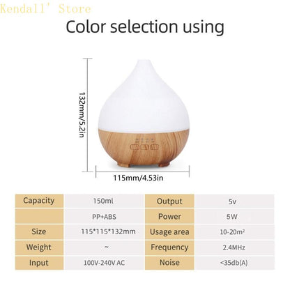 Essential Oil Diffuser 150ML - Quiet Ultrasonic, Auto Shut Off