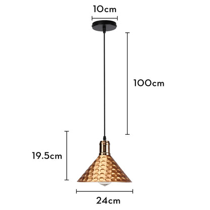 Gold Rust Retro Pendant Lights - Vintage Industrial Style