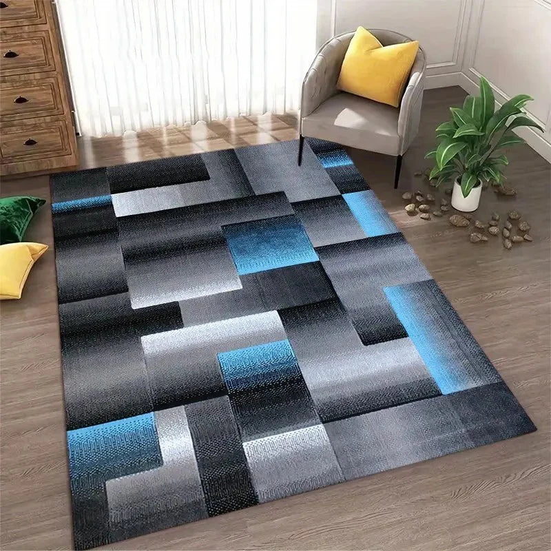 Floor Mat: Nordic Geometric Area Rug - Non-Slip, Washable Carpet