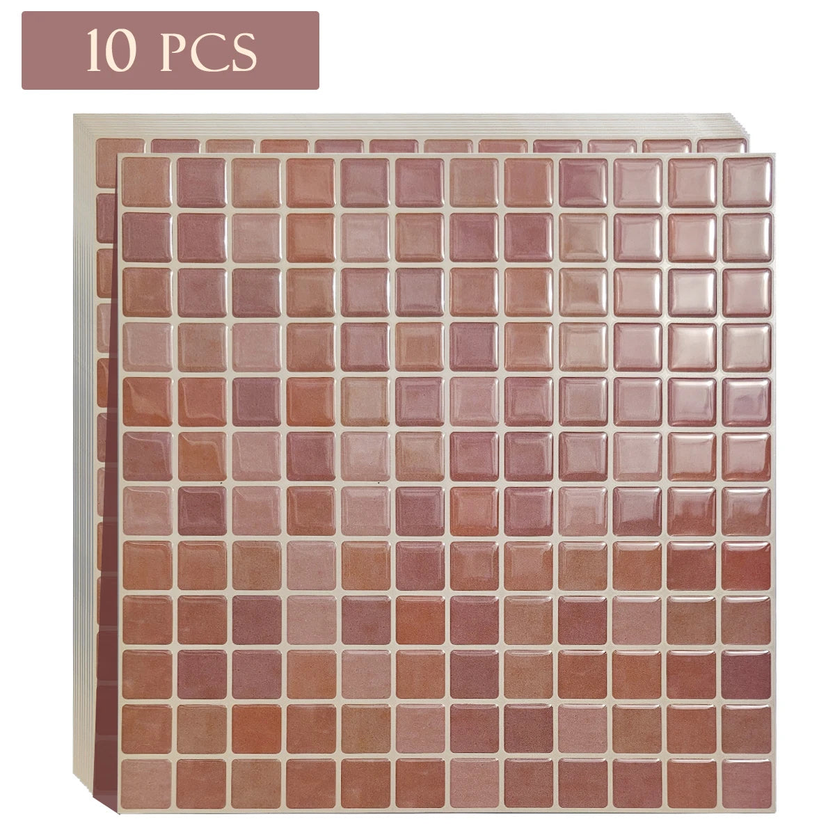 10 PCs Self-Adhesive Wall Tile Kitchen Backsplash  Suitable for Kitchen Wall Decoration Square 10.5" x 10.5" 3D Mosaic Style