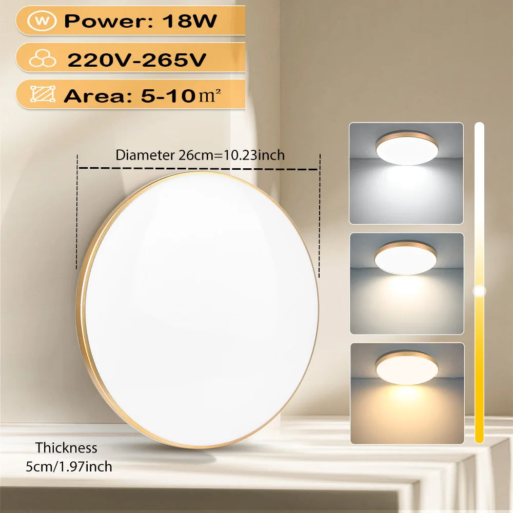 LED Ceiling Light Fixture Panel 30W - Waterproof Bathroom & Kitchen