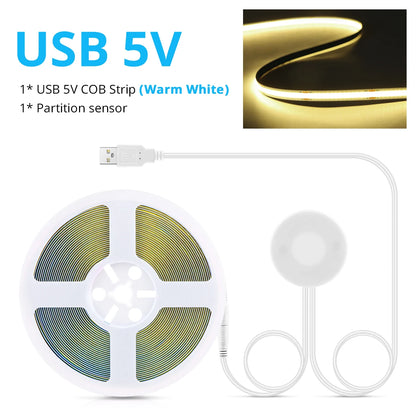 Vanity Light: USB 5V COB LED Strip Vanity Light with Touch Dimmer
