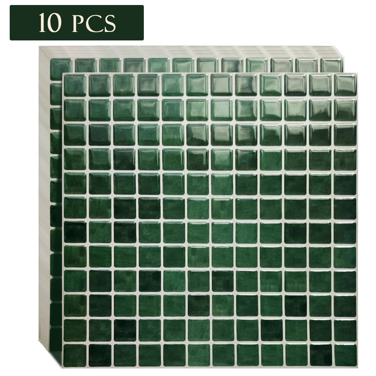 10 PCs Self-Adhesive Wall Tile Kitchen Backsplash  Suitable for Kitchen Wall Decoration Square 10.5" x 10.5" 3D Mosaic Style