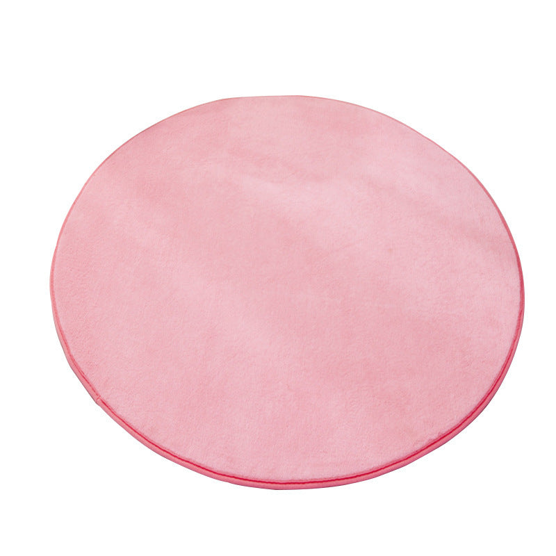 Round Carpet Rug - Coral Fleece Gray Living Room & Kids' Mat