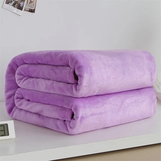 Blanket: 230GSM Coral Fleece Blanket - Soft Warm Bedspread Cover