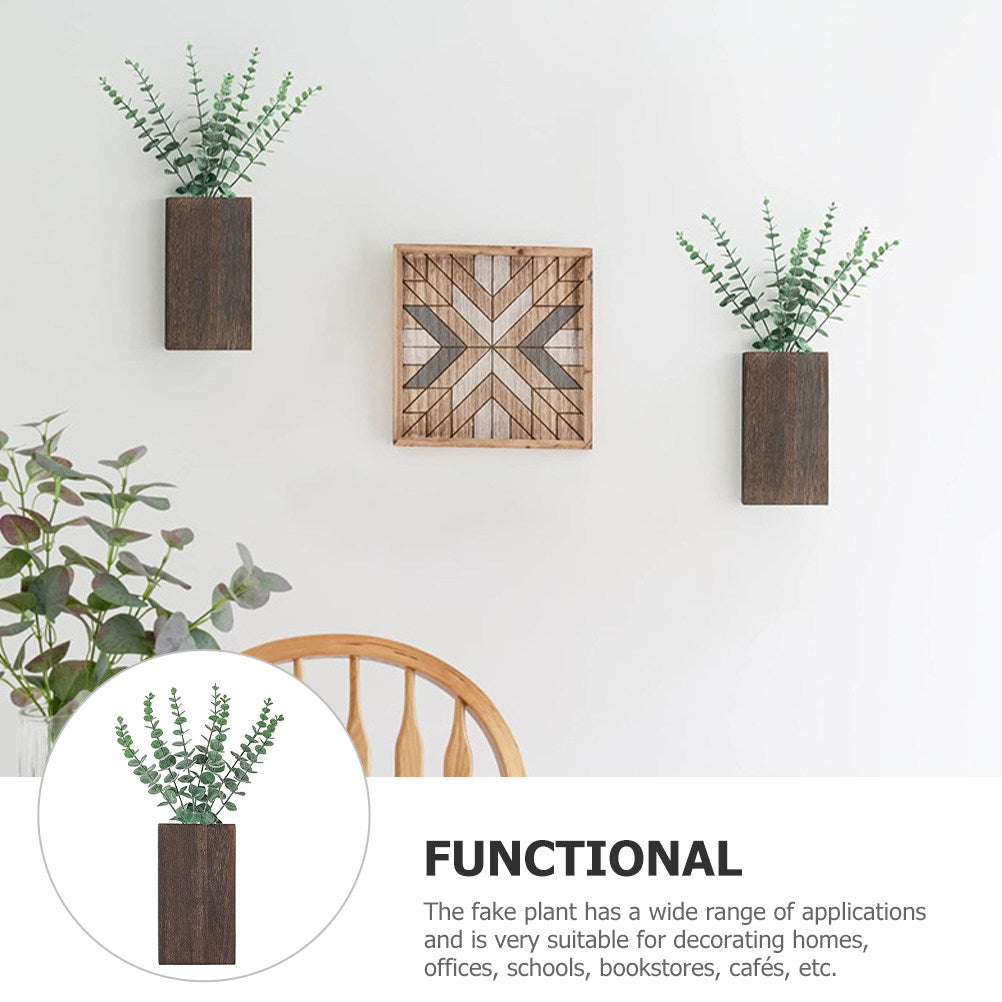 Wooden Flowerpot Basket: Realistic Hanging Door Decor