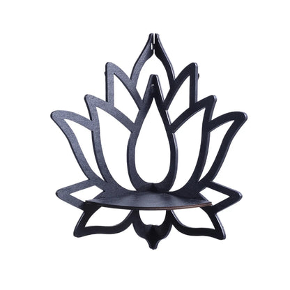 Wooden Lotus Hollow Decorative Rack Aromatherapy Organiser Essential Oil Candle Holder Wall Mounted Shelf Corner Shelf