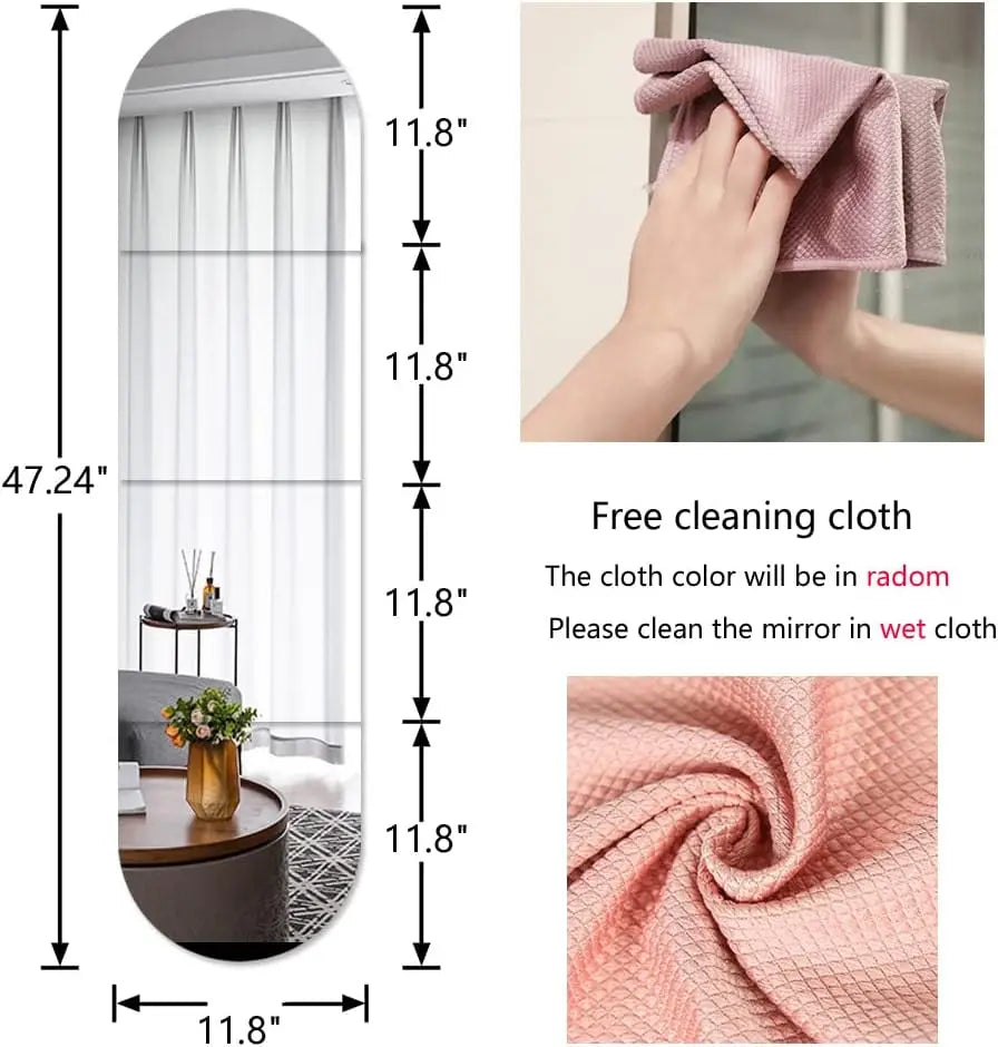 4pcs Self Adhesive Acrylic Mirror Tiles DIY Flexible Non Glass Safety Mirror Sheets Wall StickersShatterproof Anti Fog Mirror