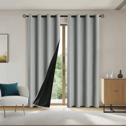 Blackout Curtains 100% Privacy Grommets Bedroom Drapes